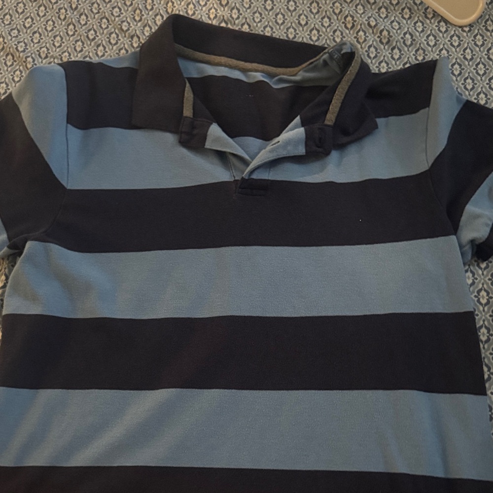 GAP Blue and Black Striped Polo Shirt